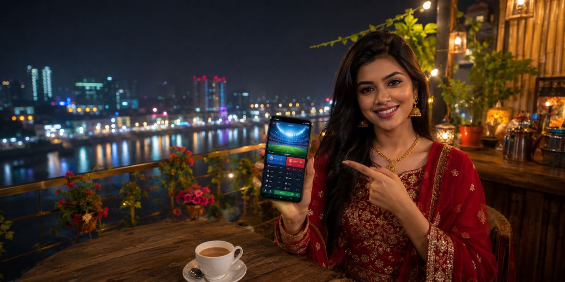 ময়মনসিংহের একজন তরুণ মোবাইলে ক্রিকেট টস প্রেডিকশন বেটিং করছেন