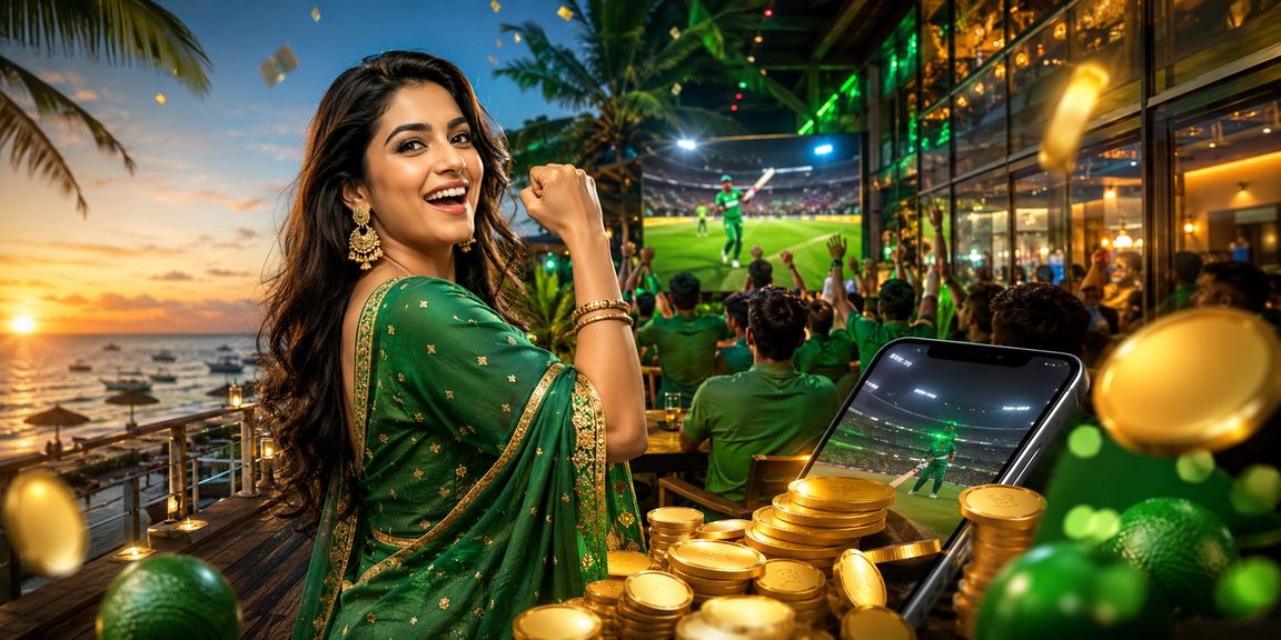 সেন্ট মার্টিনে সমুদ্রসৈকতে মোবাইলে ক্রিকেট বেটিং উপভোগ করছেন একজন তরুণ