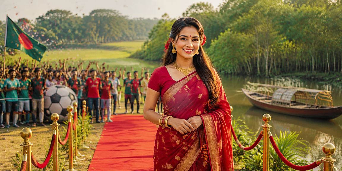 সুন্দরবন অঞ্চলে ঐতিহ্যবাহী পোশাকে অনলাইন বেটিং উপভোগ করছেন একজন ব্যবহারকারী